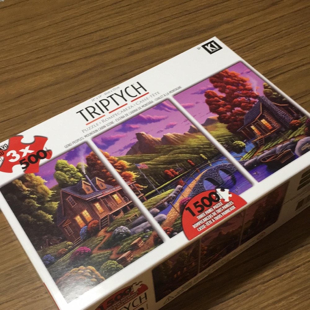 Mountain cabin scene - PUZZLE tryptich - 1500 pieces
